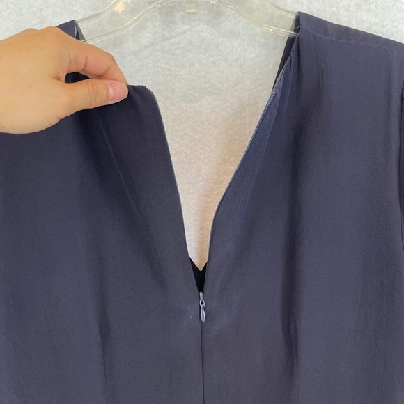 Rungolee Charlotte Dress Long Sleeve Silky V Neck Navy Size M - Picture 9 of 12